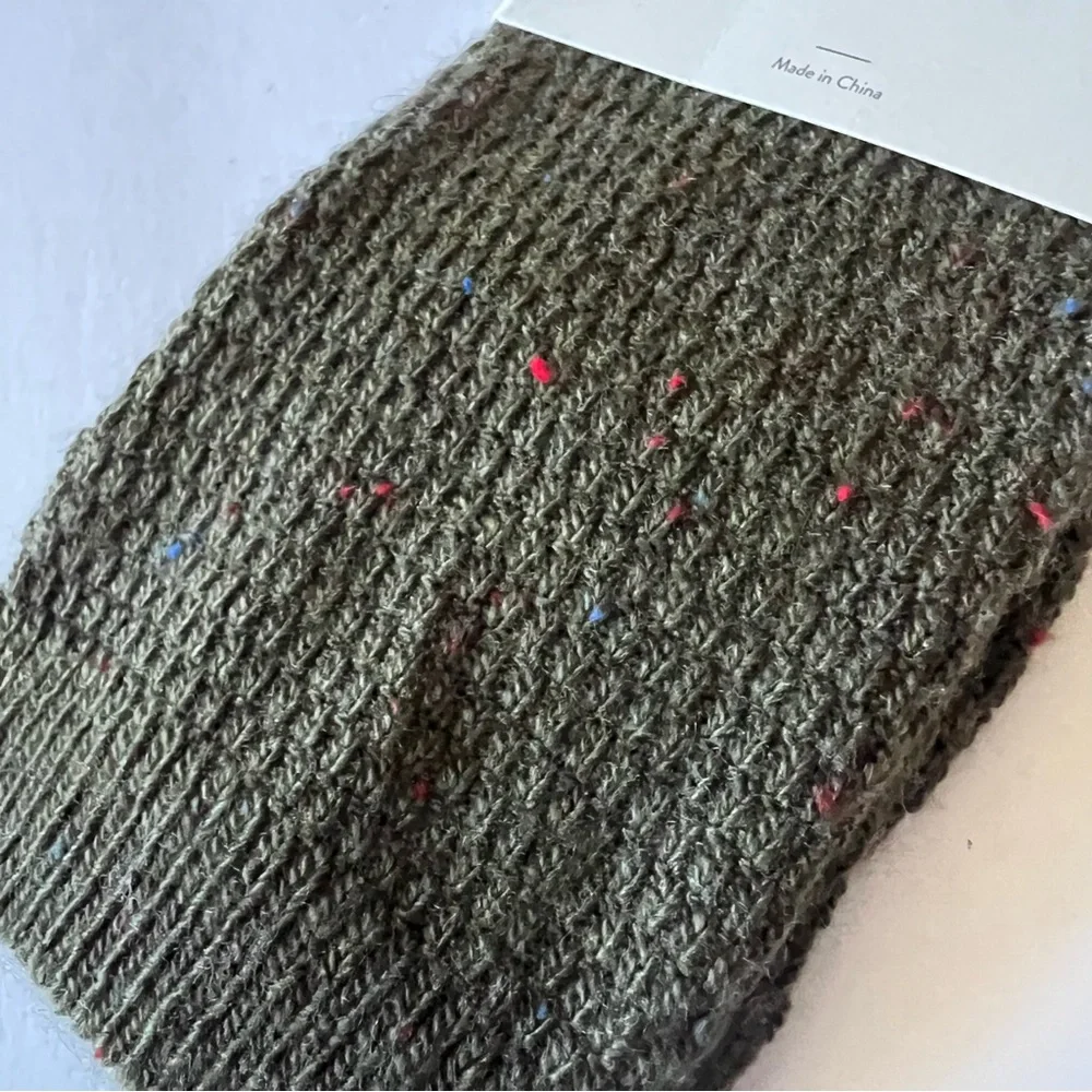 NORDSTROM MENS CREW SOCKS ACRYLIC/WOOL BLEND OLIVE HEATHER OS NWT